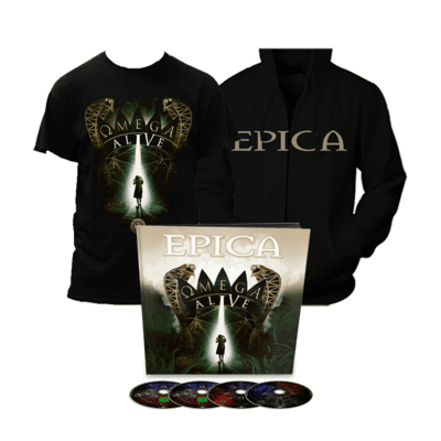 Megabundle Epica - Omega Alive Earbook CD + Camiseta + Hoodie